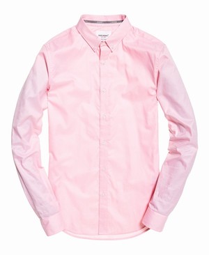 Superdry Edit Button Down Férfi Hosszú Ujjú Ing Rózsaszín | WNDTZ2419